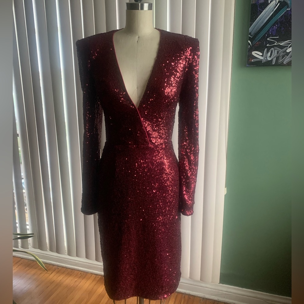 Fame and Partners Sequined Backless Dress